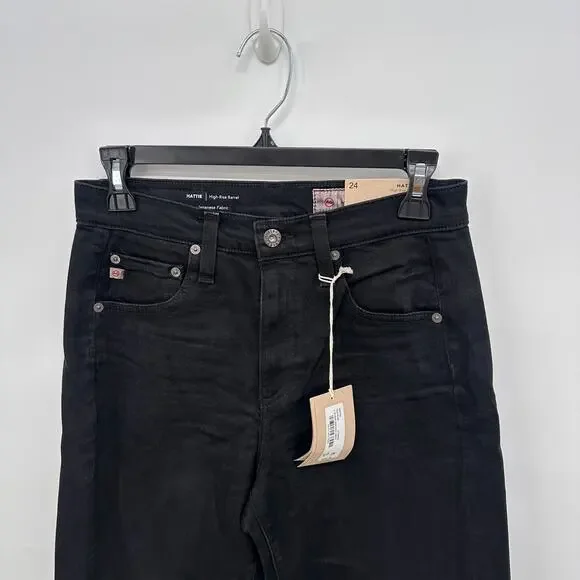 AG DENIM NWT Hattie High Rise Barrel Jean in 7 Years Vintage Onyx // 24 - Picture 4 of 15